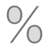 Icon illustration of a percent sign