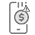 icon illustration of a dollar sign on a phone