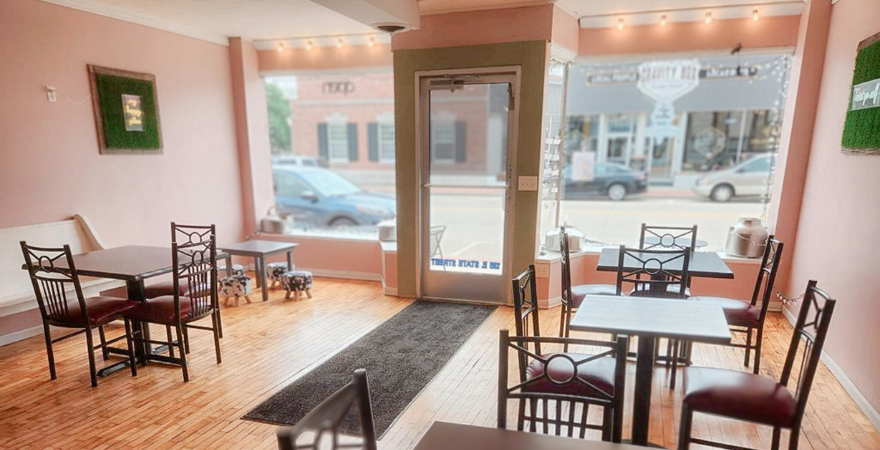 Small business restaurant dining area.